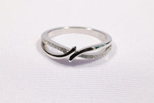 Load image into Gallery viewer, Double Curve CZ Ring in Sterling Silver
