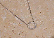 Load image into Gallery viewer, Sterling Silver Halo CZ Pendant Necklace