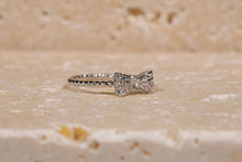 Load image into Gallery viewer, Sterling silver Bow Ring with Rope Band and CZ Accents
