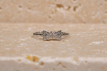 Load image into Gallery viewer, Sterling silver Bow Ring with Rope Band and CZ Accents
