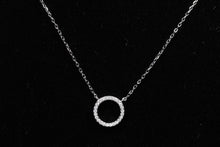 Load image into Gallery viewer, Sterling Silver Halo CZ Pendant Necklace