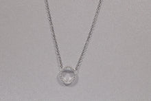 Load image into Gallery viewer, Sterling Silver Halo CZ Pendant Necklace