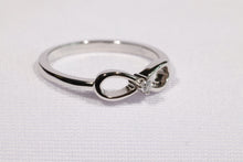 Load image into Gallery viewer, Infinity Ribbon CZ Ring in Solid Sterling Silver