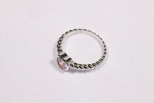 Load image into Gallery viewer, Pink Heart Rope Band Ring in Sterling Silver