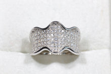 Load image into Gallery viewer, Elegant CZ Wavy Pave Ring in Solid Sterling Silver

