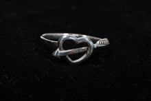 Load image into Gallery viewer, Cupid&#39;s Arrow Through a Heart Ring in Sterling Silver
