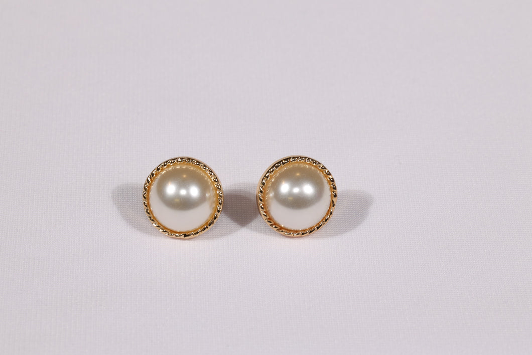 Vintage Round Opal Stone Earrings