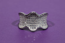Load image into Gallery viewer, Elegant CZ Wavy Pave Ring in Solid Sterling Silver
