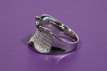 Load image into Gallery viewer, Elegant CZ Wavy Pave Ring in Solid Sterling Silver
