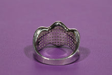 Load image into Gallery viewer, Elegant CZ Wavy Pave Ring in Solid Sterling Silver
