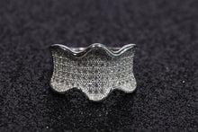 Load image into Gallery viewer, Elegant CZ Wavy Pave Ring in Solid Sterling Silver
